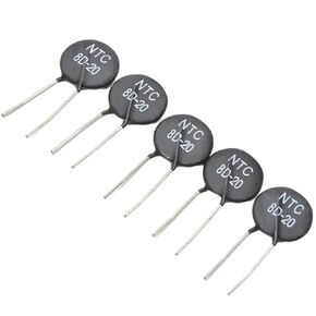Fielect NTC Thermistor Resistors 8D-20 6A 8 Ohm Inrush Current Limiter Temperature Sensors Pack of 5