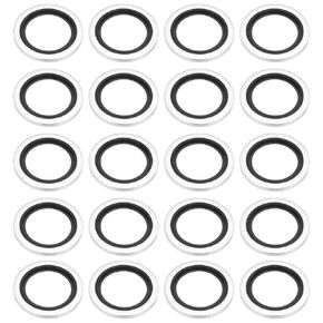 PATIKIL G1/2" Self-Centered Bonded Sealing Gasket, 30Pcs NBR Metal Bonded Sealing Washers Automotive Washers for Mechanical, Plumbing, Cylinder Repairs