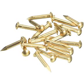 uxcell 20 Pcs Small Tiny Nails 2.8mmx20mm(DxL) Tiny Brass Nails Hardware Nails Small Nail for Wooden DIY Decorative Boxes Household Accessories, Brass Tone