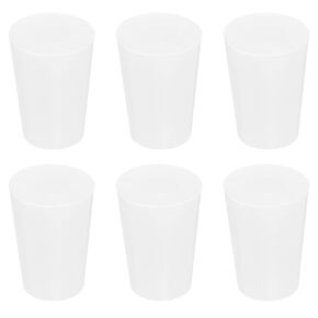 MECCANIXITY Silicone Rubber Tapered Plug 14mm to 19mm Solid Test Tubes Bungs Stopper with Hole White for Lab 6 Pieces
