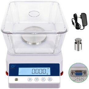 Lab Analytical Balance 500g X 0.001g High Precision Lab Scale Accurate Scientific Laboratory Electronic Scale 1mg Gn Ct Unit Digital Jewelry Weighing Scales with RS232