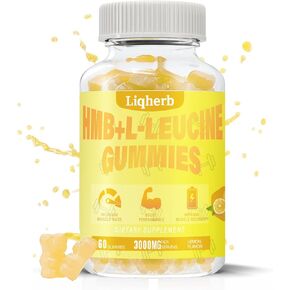 HMB and Leucine Supplements 3000mg, HMB L-Leucine Gummies for Adults, Muscle Recovery, Increase, Improve Endurance, Non GMO, Vegan,Gluten Free, 120
