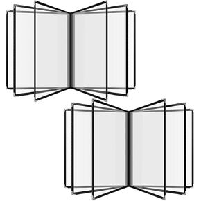 2PCS 8.5 x 11 Inch Menu Covers 6 Page 12 View, Transparent Restaurant Menu Covers Holder, Menu Folder Menu Book Holders Menu Sleeves for Restaurant Bar Cafe (Black)