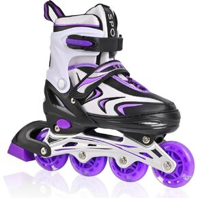 Kids Inline Skates for Boys and Girls, 4 Size Adjustable Inline Skates with All Light Up Wheels for Toddler Kids Beginner Outdoor Indoor Sport