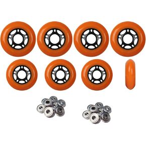Player's Choice Outdoor Inline Skate Wheels 89a 8-Pack with ABEC 5 Bearings - Choose Size and Color - Outside Formula for Concrete and Asphalt Skating