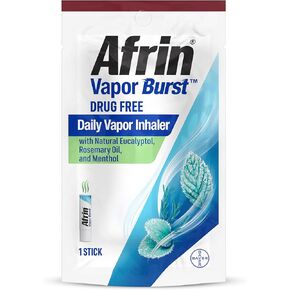 Afrin New Vapor Burst, On-The-Go Daily Inhaler, 100% Drug Free, Infused with Natural Eucalyptol, Rosemary Oil, and Menthol 0.8 mL