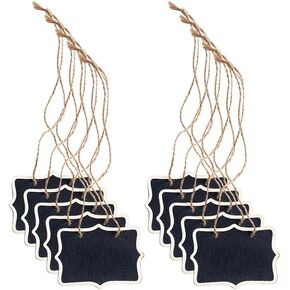 10pcs Blackboard Decanter Tag Mini Wooden Erasable Chalkboard Signs Custom Liquor Decanter Labels with Hanging String Message Boards Labels for Wedding Party Wine Bottle Whiskey Price Tags