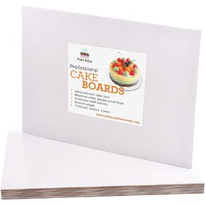 10"x14" Rectangle White, Waxed Greaseproof Finish, Board cardboard, Sturdy Corrugated CakeBoard, Pack of 12