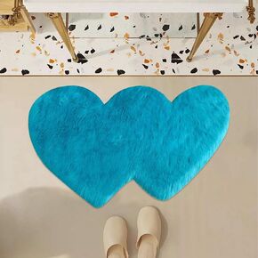 ABREEZE Dark Fluffy Rug, Heart Shape Rug, Heart Runner Rug, Non-Slip Runner Rug, Solid Color Carpet for Living Room Bedroom Home Decor 24"x47"