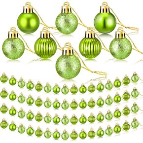 Sumind 48 Pieces Christmas Ball Ornaments Mini Glitter Multicolor Christmas Ball Ornament Xmas Ball Tree Decorations Miniature Balls for Christmas Tree Party Holiday Decor (Black)