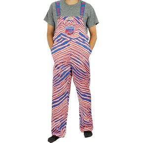 Zubaz NFL Men's Zebra Bills Mafia Bib Overalls With Scattered Logo Liner