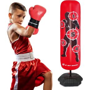 Inflatable Boxing Punching Bag for Boys Girls Ages 3 4 5 6 7 8 9 10 11 12 Years Old, Inflatable Bounce-Back, De-Stress Burn Energy