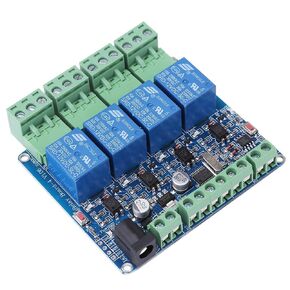 DC 12V RS485 4 Channel Relay Module with Optocoupler, STM8S103F3 Relay Board Microcontroller Communication