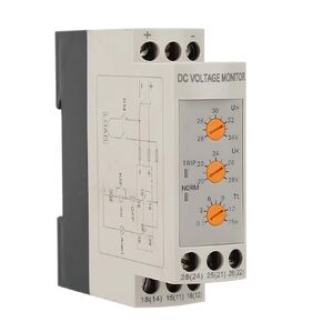 Oumefar DVRD Voltage Monitoring Relay, DC 12V/24V/36V/48V Over-Voltage and Undervoltage Protector Relay for Electrical Equipment or Compressors, Emergency/Backup Power Switching Control(DC24V)