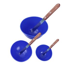3PCS Dental Spatula Alginate Mixing Bowl with Metal Mixing Plaster Waxing Plaster Spatula Carvers Wooden Handle Laboratory Tools