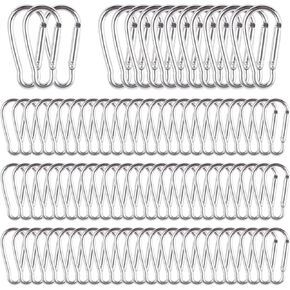 100 Packs Small Spring Snap Hook Bulk Aluminum Alloy Carabiner Clips Keychain Hook for Camping, Hiking, Fishing, Outdoor, Backpack Traveling