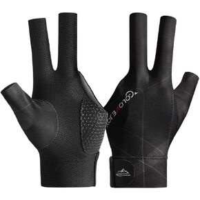 Pool Glove Left Hand, Billiards Glove, Billiard Pool Gloves for Left Hand 3 Finger, Snooker Cue Sport Glove Popular Sizes for Men & Women
