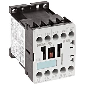Siemens 3RT10 16-1BB41 Motor Contactor, 3 Poles, Screw Terminals, S00 Frame Size, 1 NO Auxiliary Contact, 24V DC Coil Voltage