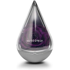 Preserved Rose with Water-Drop Shape, Eternal Flowers Gifts for Women Girlfriend Wife Mothers Real Roses Presents for Her Valentine's Day Christmas Birthday Mother's Day Anniversary (Purple)