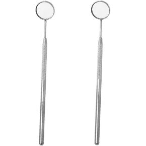 GSHLLO 2 Pcs Stainless Steel Dental Mouth Mirrors Teeth Cleaning Inspection Mirrors Eye Lash Extension Mirrors with Handle in Kuwait