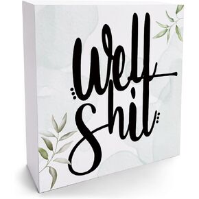 Funny Bathroom Sign Bathroom Decor Desk Decor Wooden Box Sign Rustic Black Wood Block Plaque Box Sign for Home Farmhouse Restroom Toilet Shelf Table Decoration If You Sprinkle When Tinkle Sign