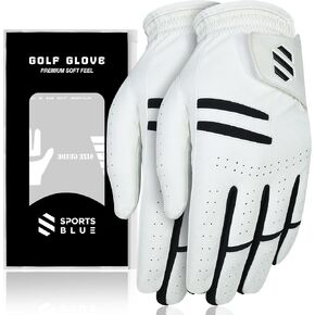Sports Blue Premium Golf Gloves - All Weather Breathable Gloves, Soft Feel | 2-Pack