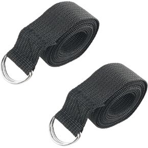 2PCS Black Flag Football Belts Web Football Belt Long Belt D Ring Belts for Men Women Young Boys Kids Girls Football Flag
