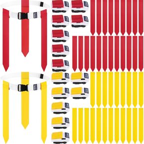 Flag Football Belts, Set of Flag Football Flags for Kids Adults, and Youth, Adjustable Triple Flag Football Belt Set, 42 Flags 14 Players Training Competition or Team Building