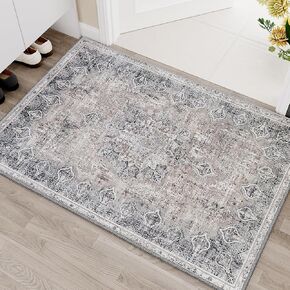 H.VERSAILTEX Boho Bathroom Rug Abstract Painting Area Rugs for Bedroom, 2x3 Entry Rug Non-Slip Washable Indoor Door Mat Small Throw Rug for Kitchen Entryway Bathroom Durable Rectangular Rug