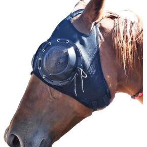نظارات سباق الخيل، نظارات الفروسية، نظارات شبكية واقية للحصان، غطاء عين الحصان مع غطاء نصف قابل للفصل لحماية الرمال (درع عين الحصان، وميض، بليندر)