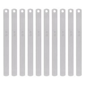 HARFINGTON 10pcs Mn Steel Feeler Gauge 0.15mm Thickness 150mm Length Metric Filler Thickness Gage Gap Measuring Tool Single Blade
