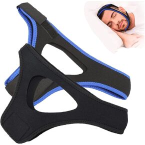 2PCS Veralabs Airflow Jaw Strap, Airflow Jaw Strap Veralabs，Chin Strap, Airflow Jaw Strap Devices, Adjustable and Breathable Chin Strap to Keep Mouth Closed(Black+Blue)