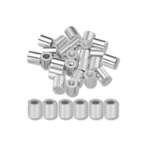 1/8" (3mm) Aluminum Crimping Loop Sleeve 200 Pcs, Cable Ferrule Wire Rope Sleeves Loop Sleeve