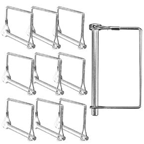 Square PTO Shaft Canopy Locking Hitch Pin, 5/16" x 4" inches, 10-Pack - High Carbon Steel, Zinc Coating for Rust Resistance - Ideal for Farming, Gardening, Trailer Couplers
