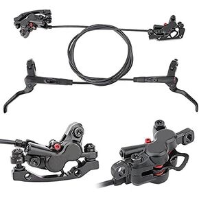 MTB Hydraulic Brake Set, Hydraulic Brakes Mountain Bike, Left Rear/Right Front, Four-Piston Bicycle Brakes Pm/is Bike Disc Brake Adapter Fit For MTB BMX