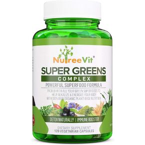 SuperGreens - Spirulina, Chlorella, Wheatgrass + More - Energy & Immune Booster