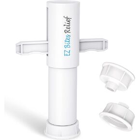 EZ Bites Relief Suction Tool, 3 Packs, Vacuum Venom Extractor, Itch Relief for Bee Sting, Remover for Saliva/Venom Left by Bites, Naturally Reduce Itch & Swell, Kid Friendly, White/Pink/Blue