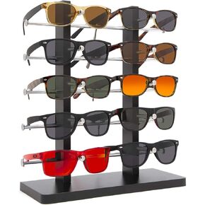 Bastex Sunglass Rack Holder Stand. Holds up to 10 Pairs of Sunglasses. Great Organizer Display for in Home Decor, Rooms or Closet.
