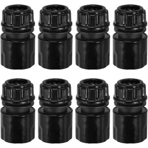 PATIKIL 1/2" Garden Hose Quick Connector Repair Extender, 8 Pcs Plastic Garden Water Hose Connectors Fittings Leakproof Design, Grey