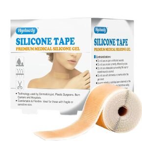 Medical Grade Silicone Scar Tape (1.6"x120" - 3M) Professional Silicone Scar Sheets Silicone Patches for Surgical Scar, Keloid Treatment, C-Section, Tummy Tuck Waterproof Reusable Silicone Strips
