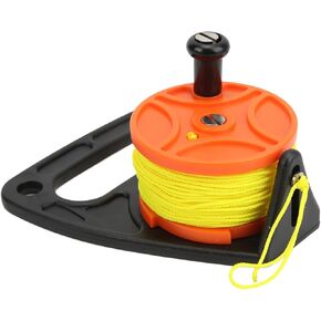 Dive Reel with Thumb Stopper (#4), 150ft, Stainless Steel, Portable Scuba Diving Reel, Multi-Purpose, for Cave and Wreck Exploration, Recreational Diving, Spear Fishing