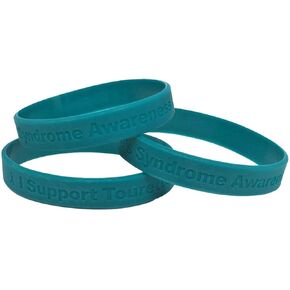25 " I Support Tourette's Syndrome Awareness Bracelets 100% Medical Grade Silicone - Latex and Toxin Free - 25 Bracelets - Show Your Support For Tourette's Syndrome