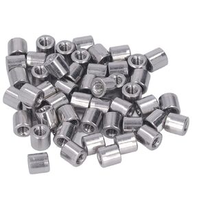 Pack of 50 M4 x 0.7-Pitch 8mm Length Round Coupling Nut 304 Stainless Steel Female Fully Threaded
