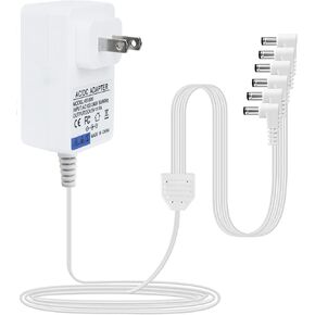 4.5VDC1000mA Power Adapter for Lemax Lighted Accessory 94563 94564 74707 74295 84428 94565 94566 94527 44241 64517 Christmas Micro Lighting Building Decoration(6 Output White)