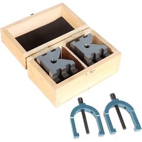2-3/8 x 2-3/4 x 2 Multi-Use V-Block and Clamp Machinist Set with Box, Hardened Steel 303-5219 M