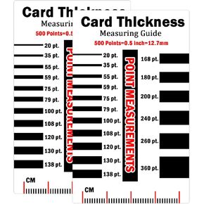 Sports Card Thickness Measuring Card 2.13 x 3.38 inches Card Thickness Point Gauge Tool Thickness Measuring Guide Card 2 Pack