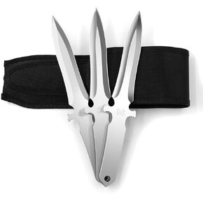 3Pack Throwing knives, 10.1" Throwing Spikes with 0.236" Thick Full Tang Design, Well-Balanced with Nylon Sheaths, Perfect for Recreation and Competition