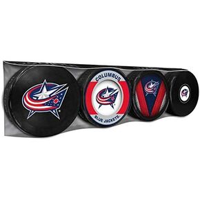 Blue Jackets Officially Licensed 4-Pack Hockey Puck Collection