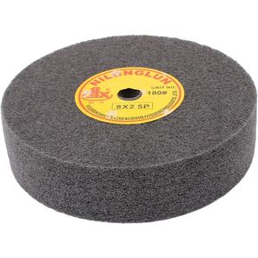 uxcell 8" Dia 2" Thick 5P 180 Grit Nylon Fiber Wheel Abrasive Polishing Buffing Disc Black