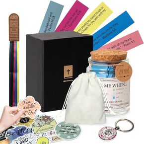 Bible Verse Jar, Read Me When Bible Verses Jar, Birthday Gifts For Women, Prayer Hope Jar,Bible Accessories, Christian Graduation Gift, Bible Study Church Christian Gifts for Women Men Mom Dad Friend
